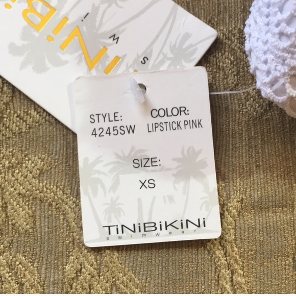 NWT White Crochet One Piece Swim - Picture 6 of 6